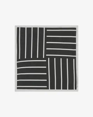 Men's Silk Pocket Square in Black & White Stripes - The Lloyd
