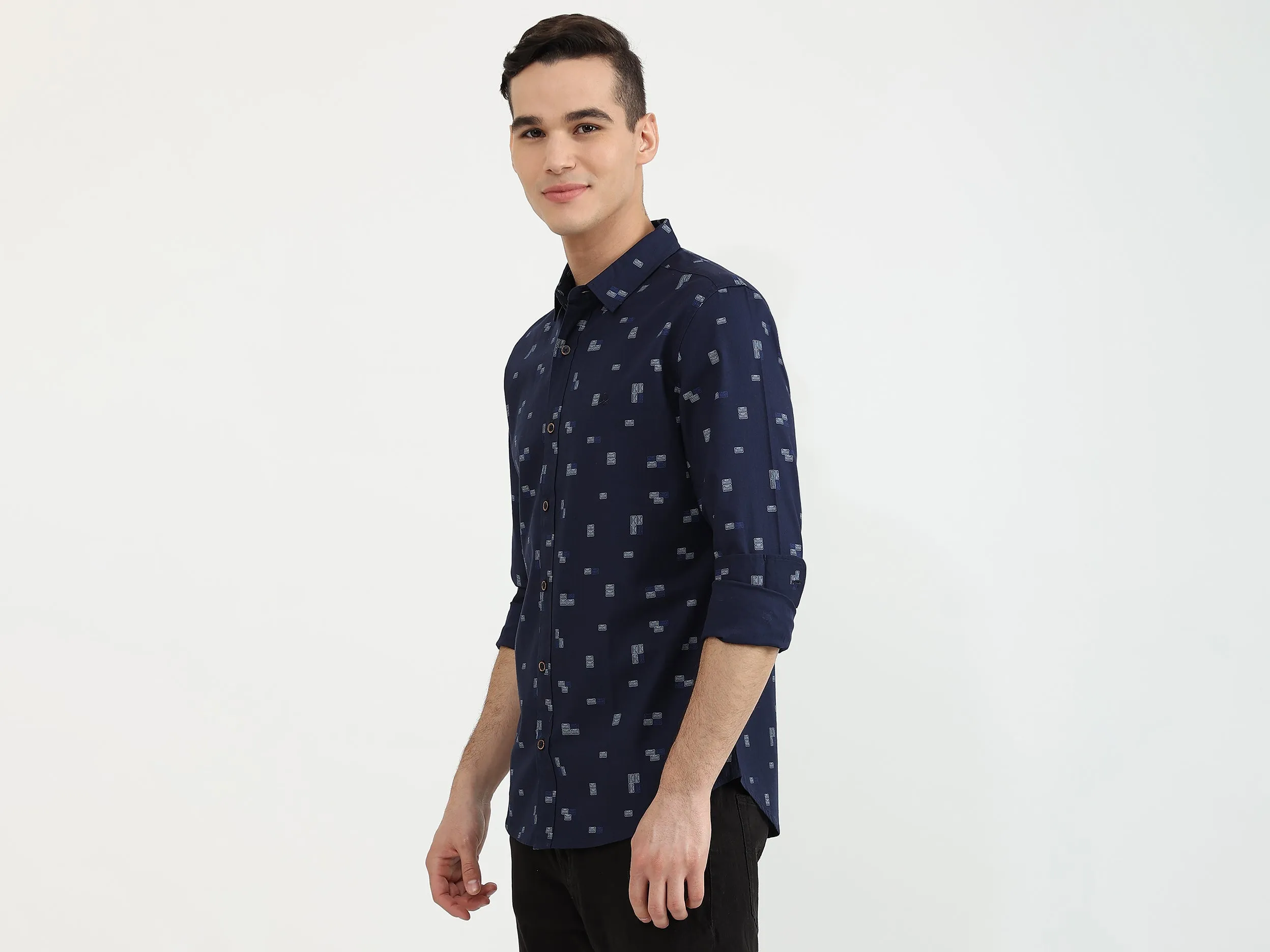 Mens Slim Fit Printed Shirt