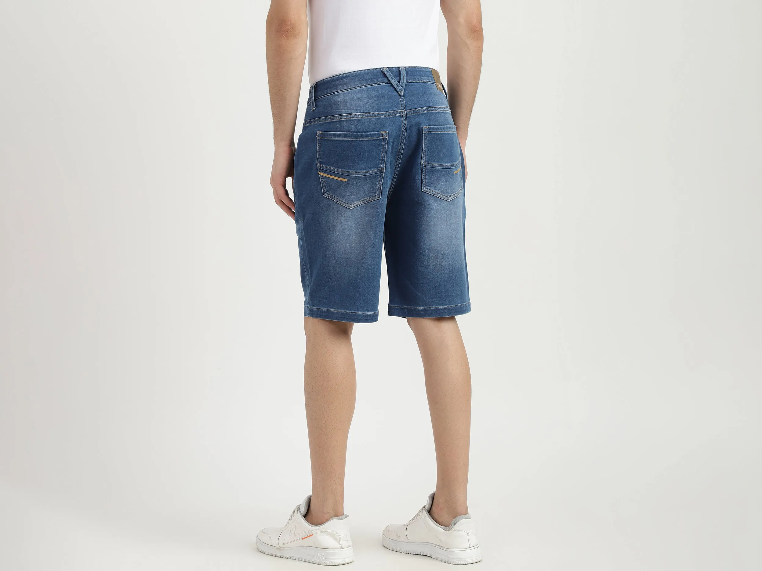Mens Slim Fit Solid Shorts