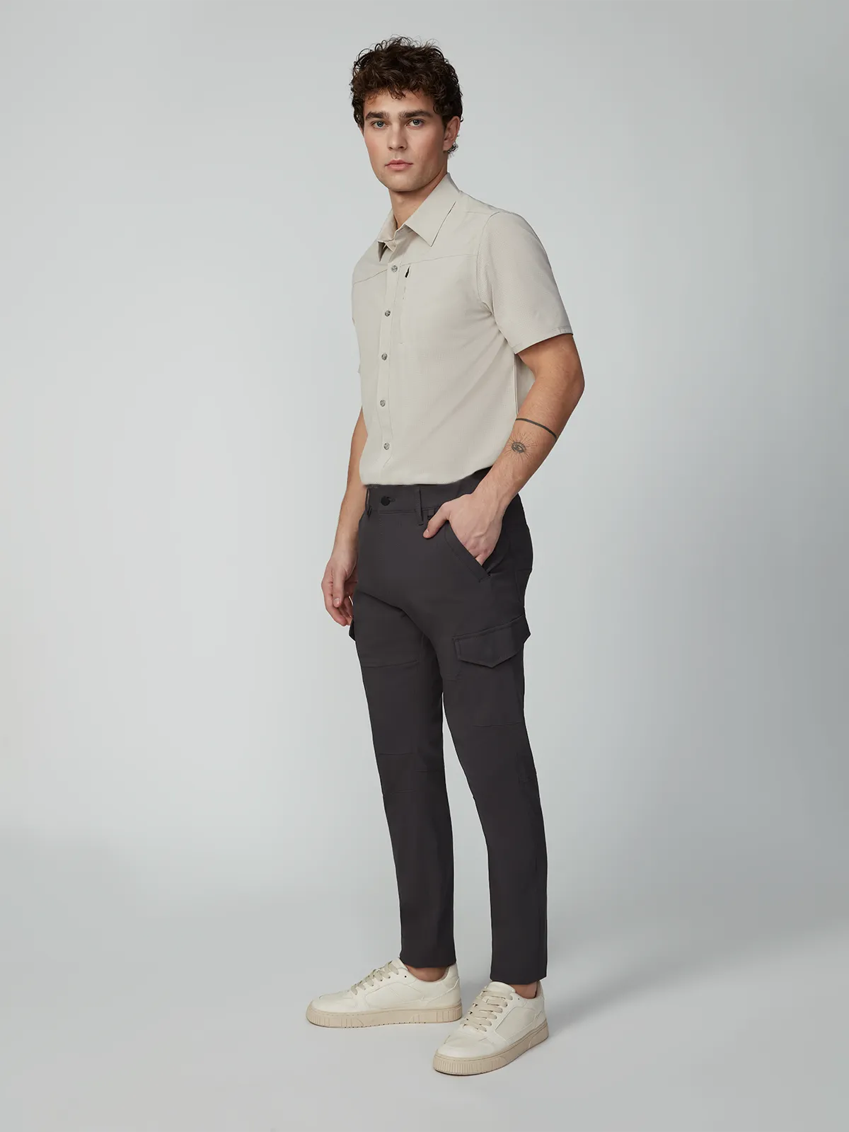 Men's Solid Bungee Cargo Pant