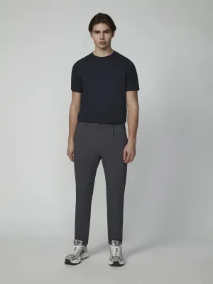 Men's Solid Bungee Casual Pleated Chino Pant