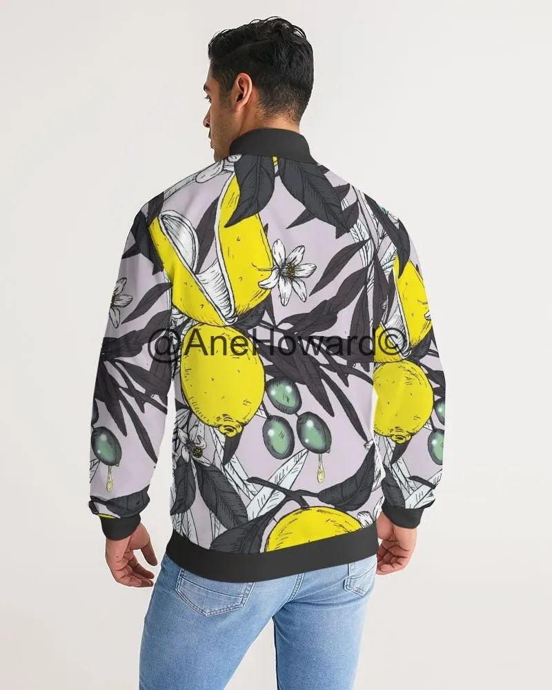 Men's Stripe-Sleeve Track Jacket Lemon Tree