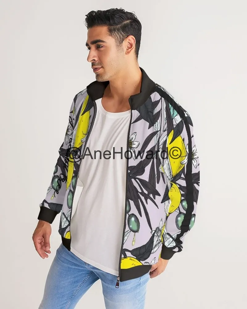 Men's Stripe-Sleeve Track Jacket Lemon Tree