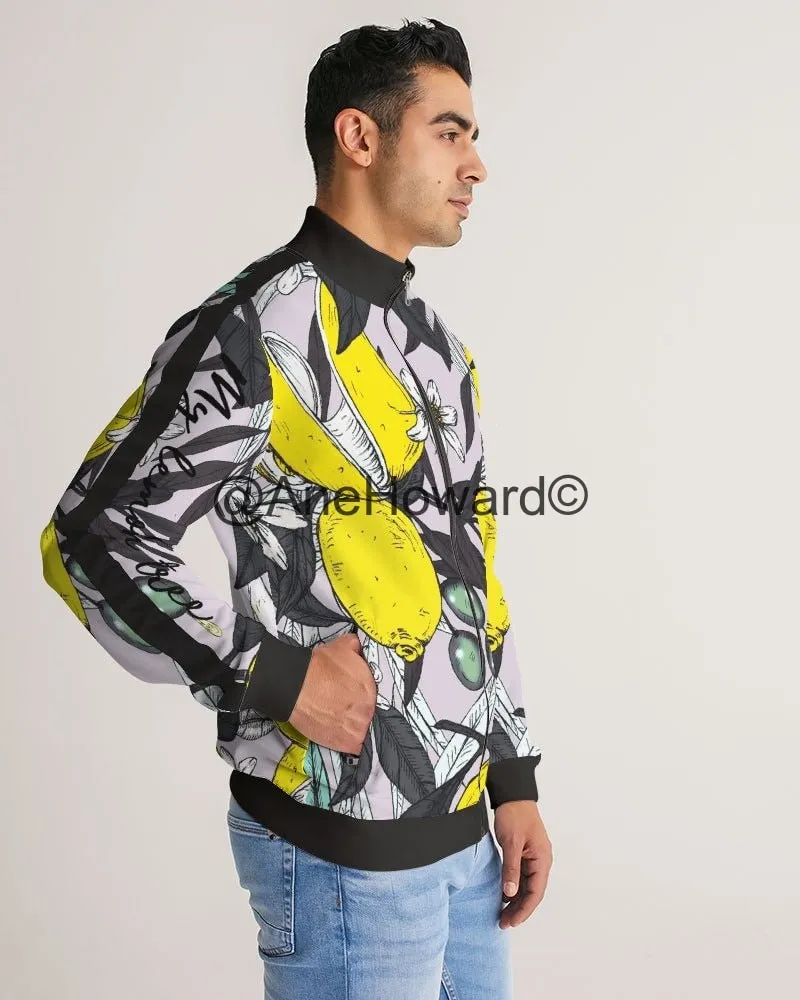 Men's Stripe-Sleeve Track Jacket Lemon Tree