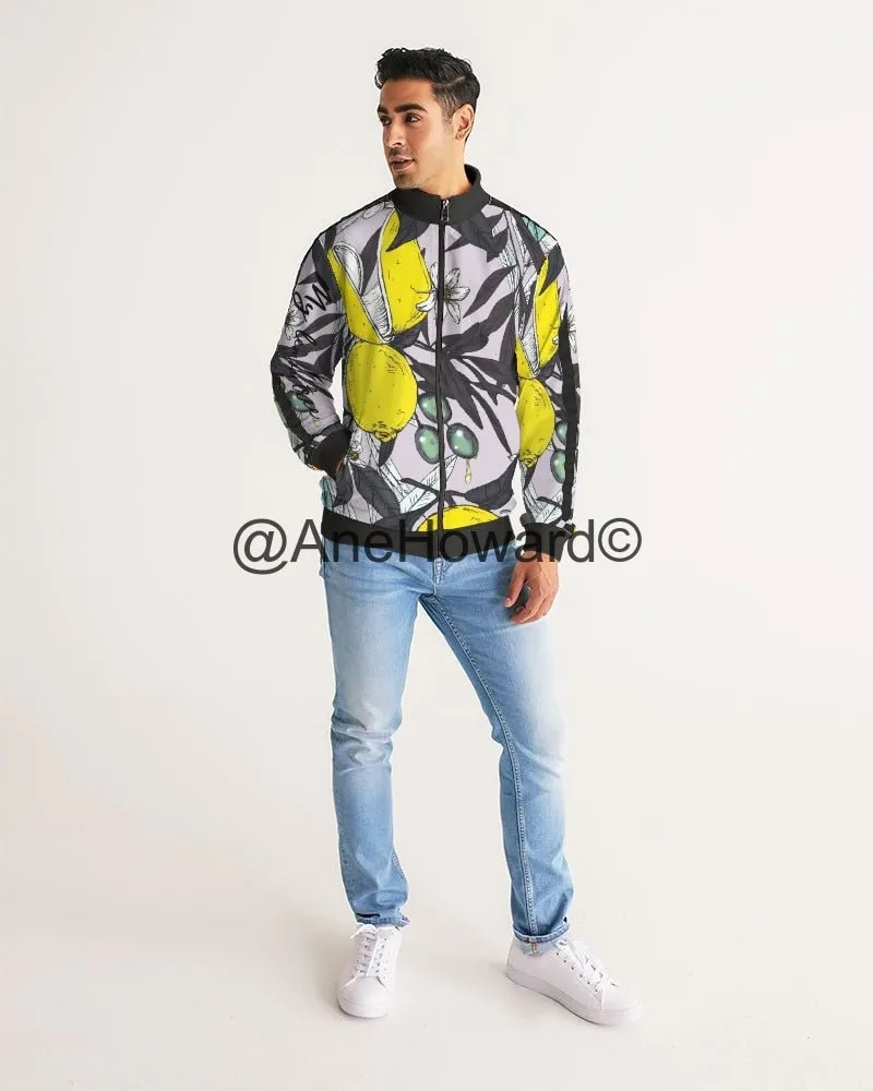 Men's Stripe-Sleeve Track Jacket Lemon Tree