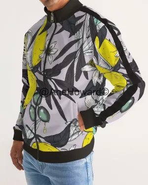 Men's Stripe-Sleeve Track Jacket Lemon Tree