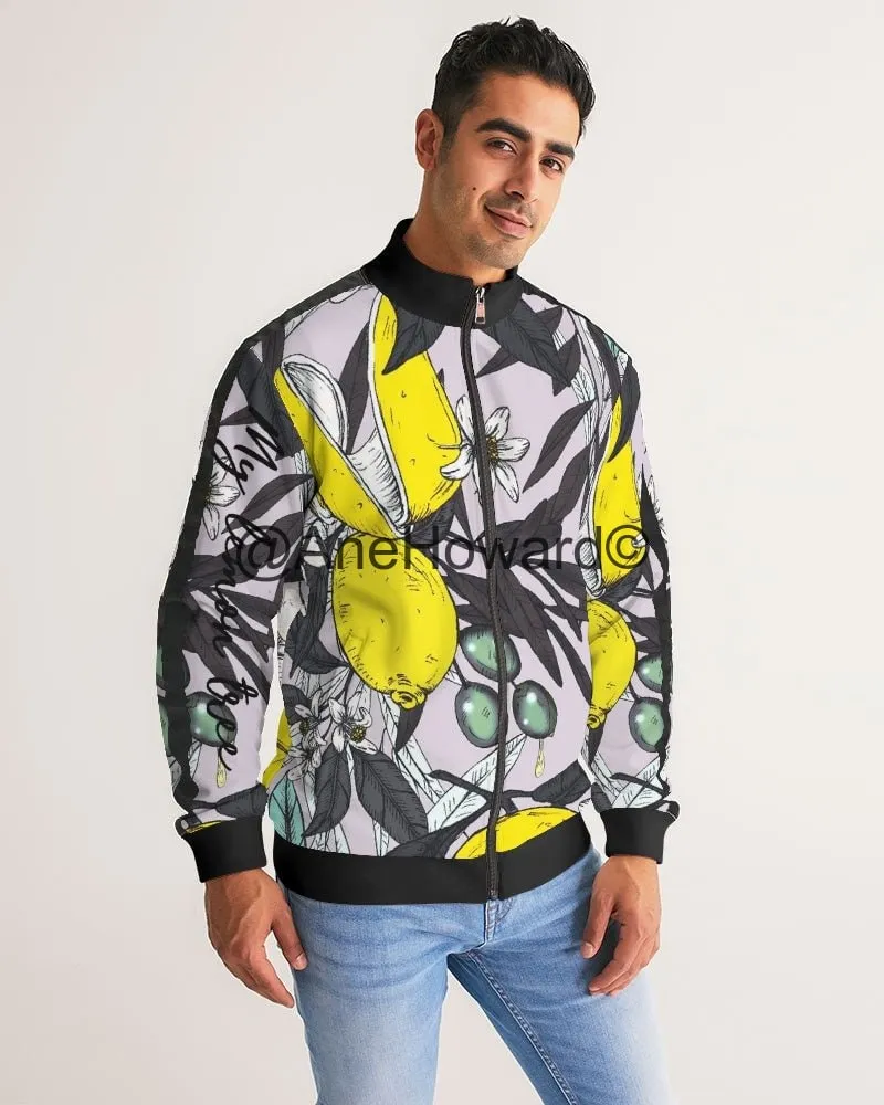 Men's Stripe-Sleeve Track Jacket Lemon Tree