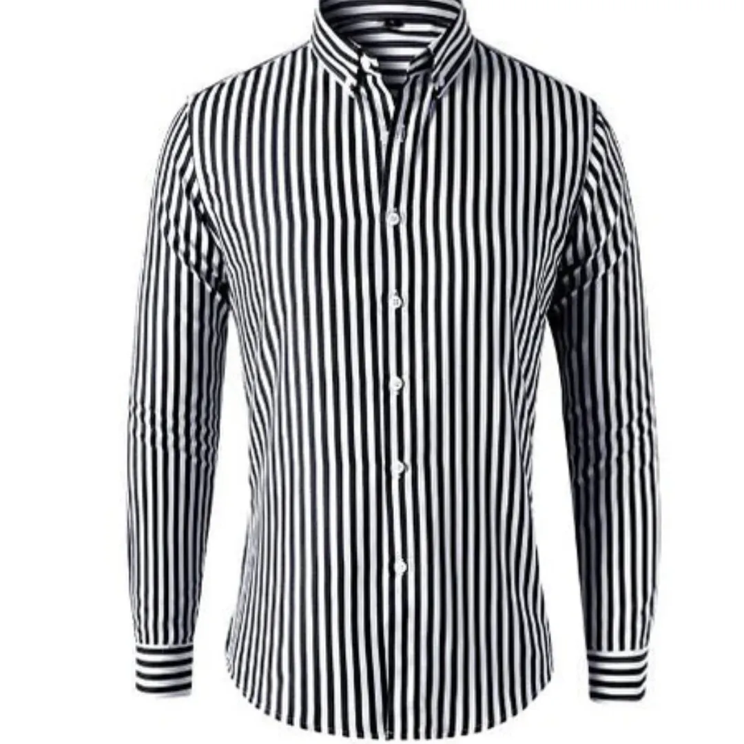 Men's Stylish Stripes Long Sleeve Shirt | Button Down