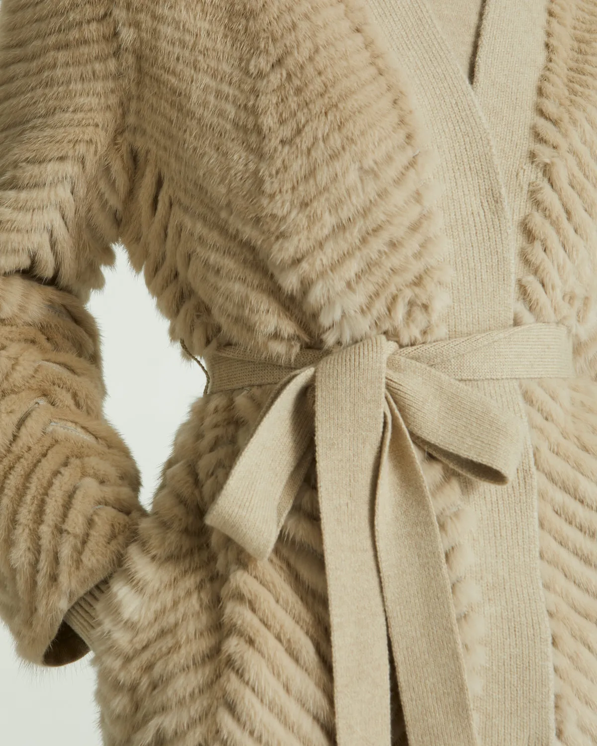 Merino knit and mink jacket