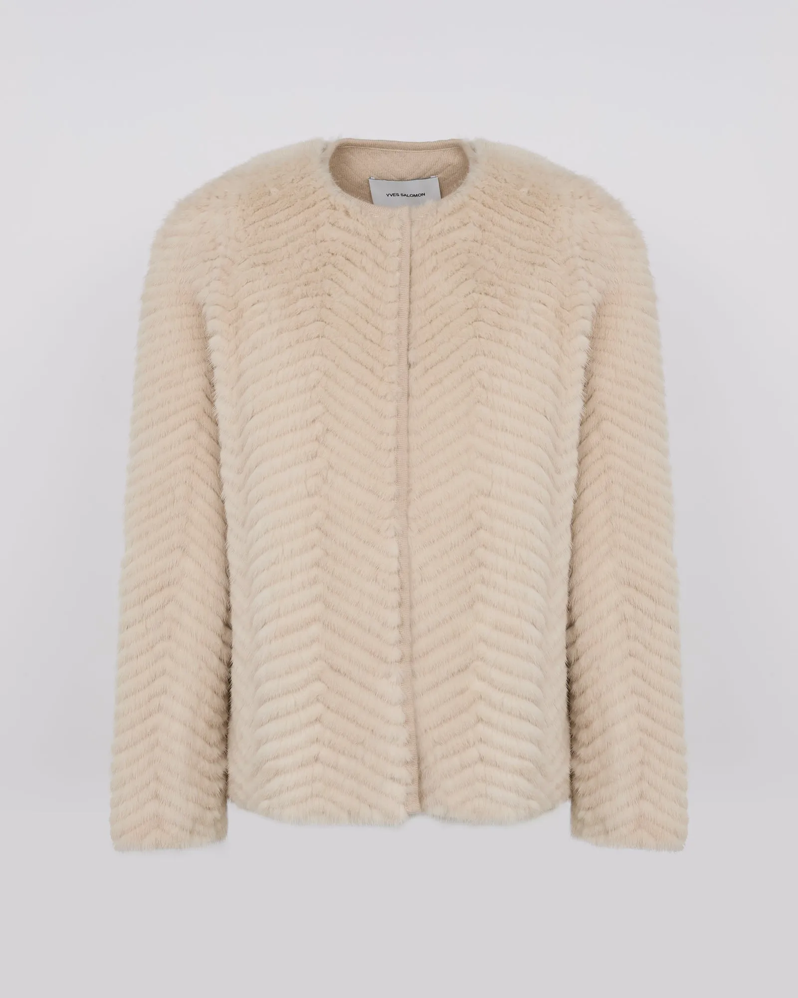 Merino knit and mink jacket