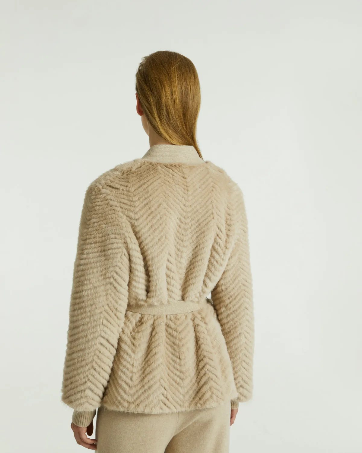 Merino knit and mink jacket