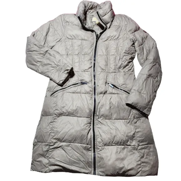 Michael Michael Kors Gray Quilted Long Jacket