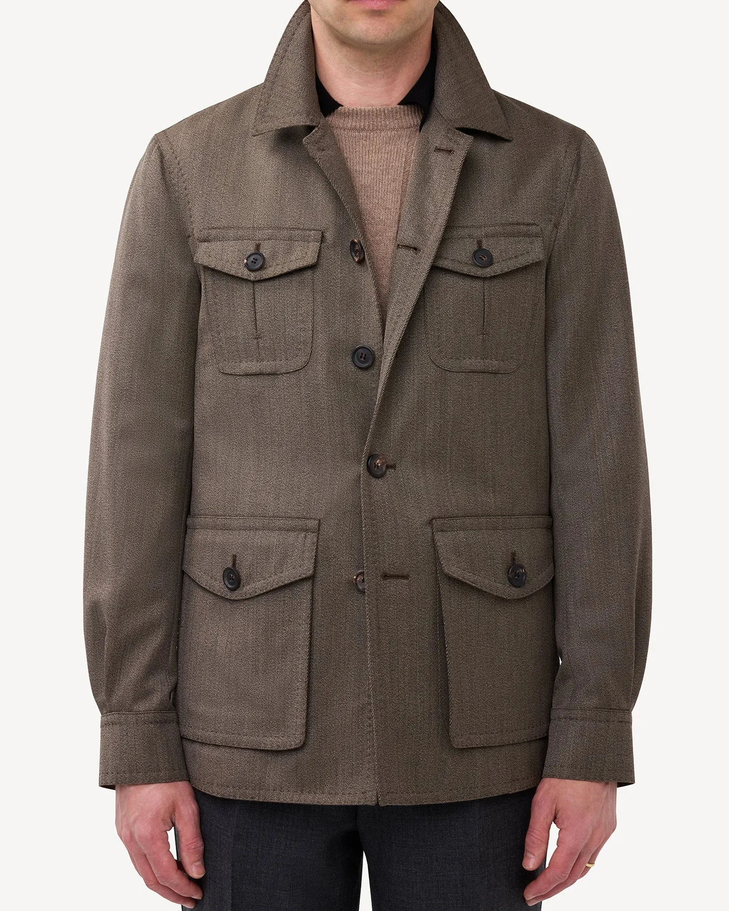 Mid Brown Covert Safari Jacket