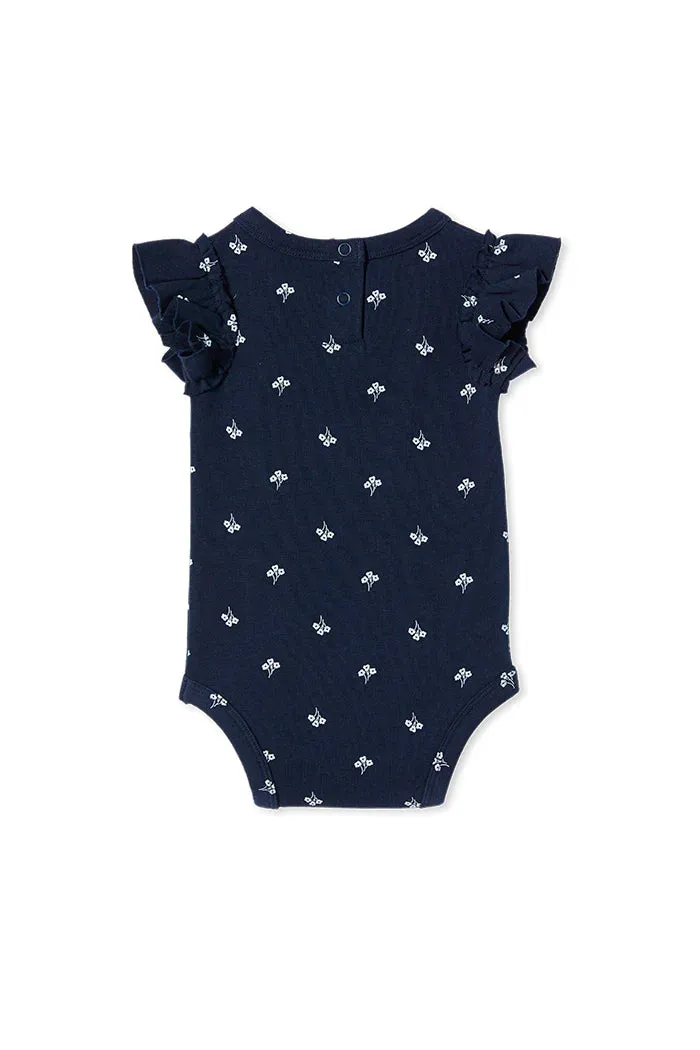 Milky | Navy Floral Rib Bodysuit