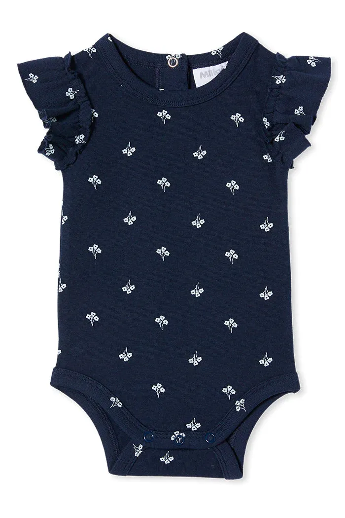 Milky | Navy Floral Rib Bodysuit
