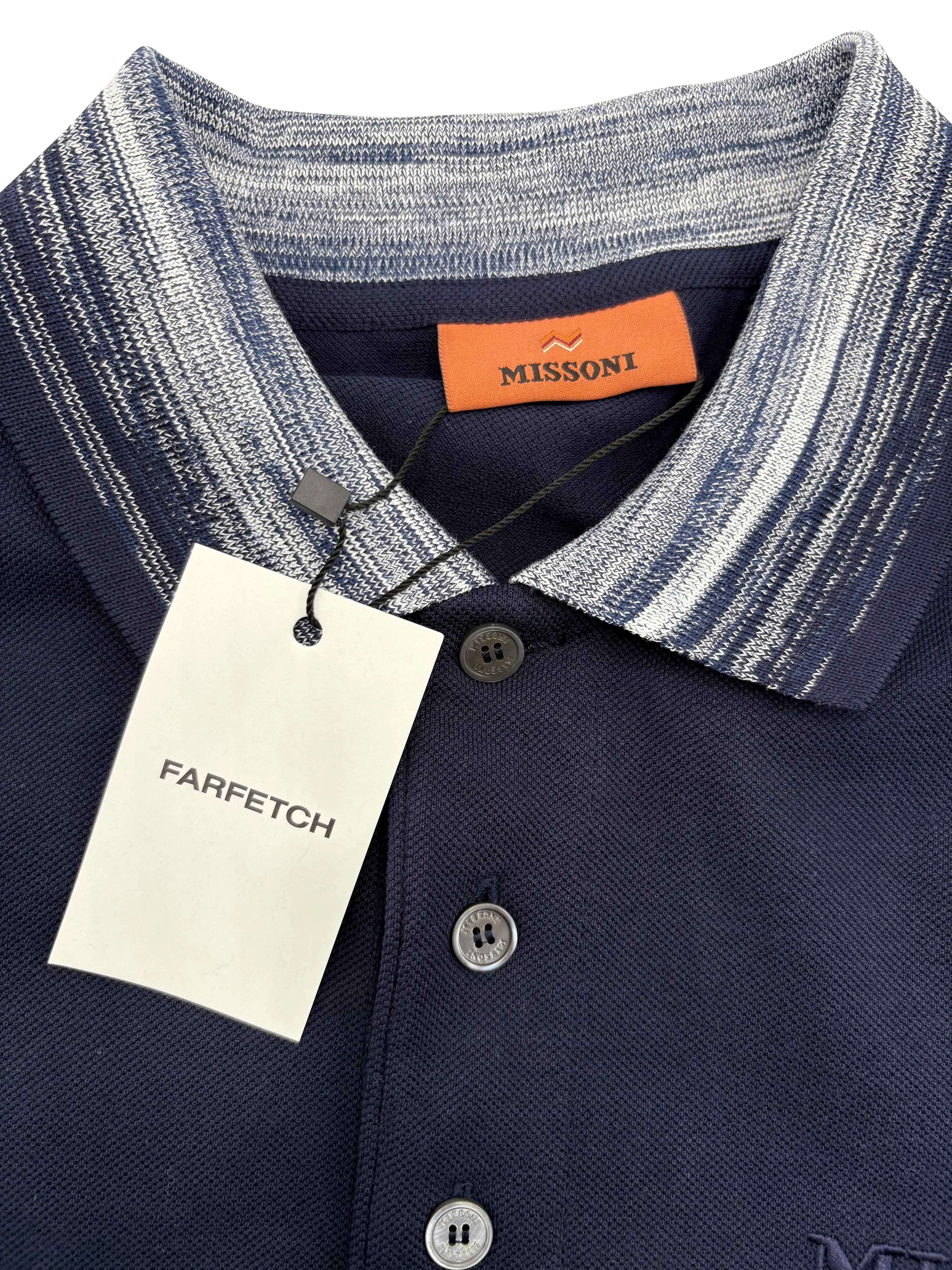 Missoni Space-Dye Polo Shirt - Navy (Unused)