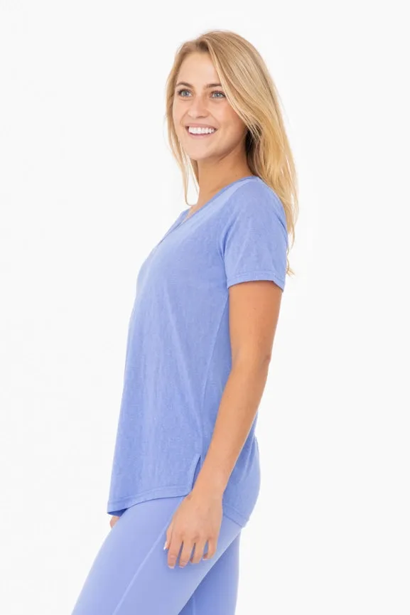Modal Blend Classic V-Neck Tee in Blue