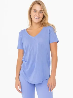 Modal Blend Classic V-Neck Tee in Blue