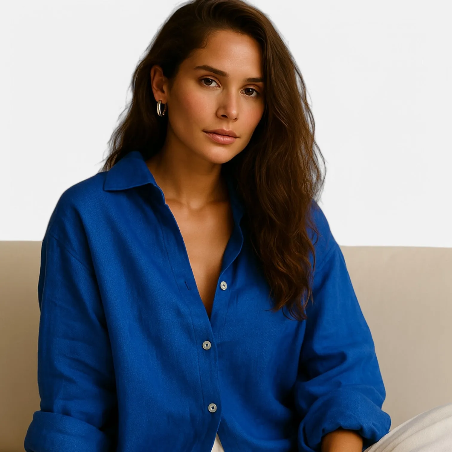 Monacogents | Linen Blend Oversize Shirt – Breezy Elegance, Effortless Chic