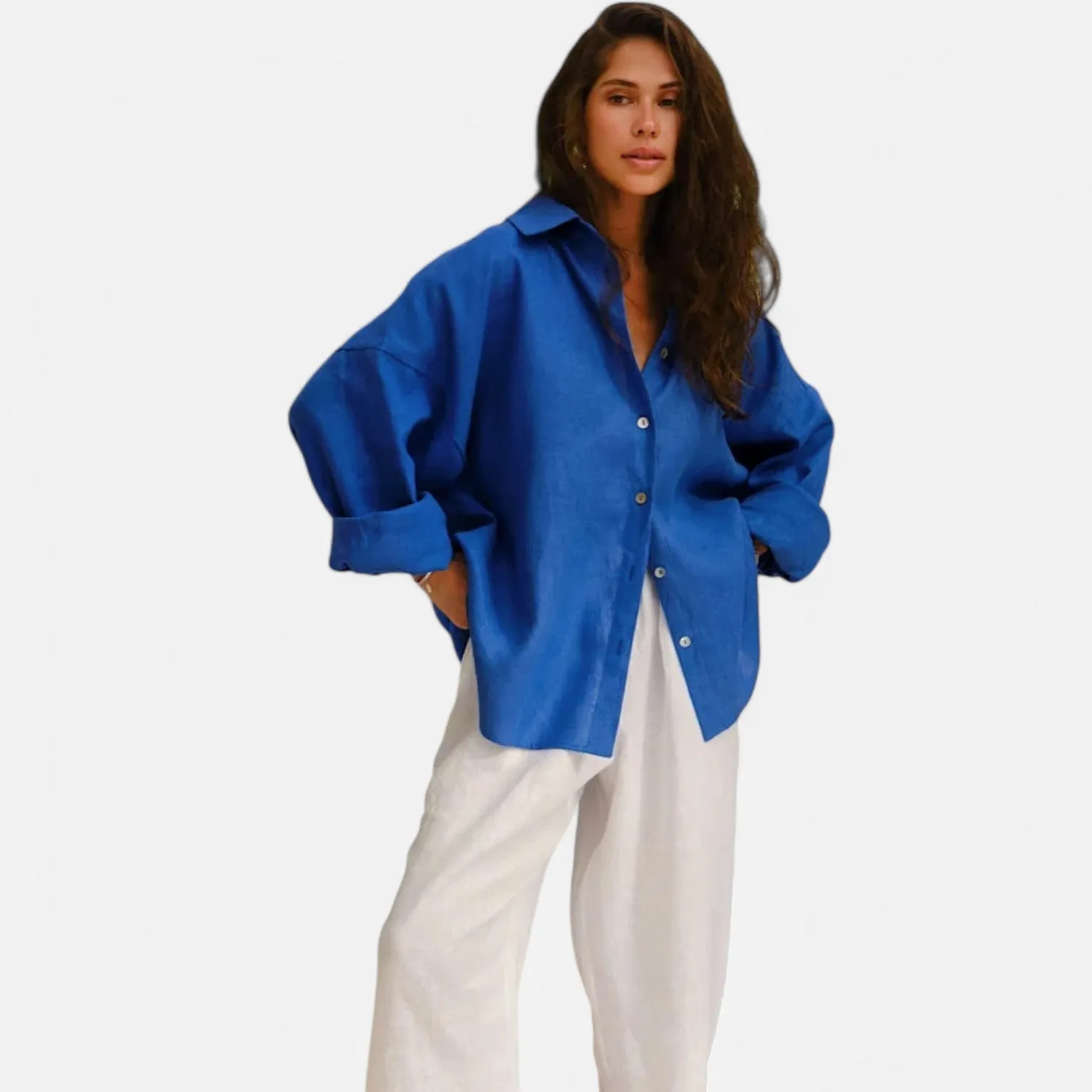 Monacogents | Linen Blend Oversize Shirt – Breezy Elegance, Effortless Chic