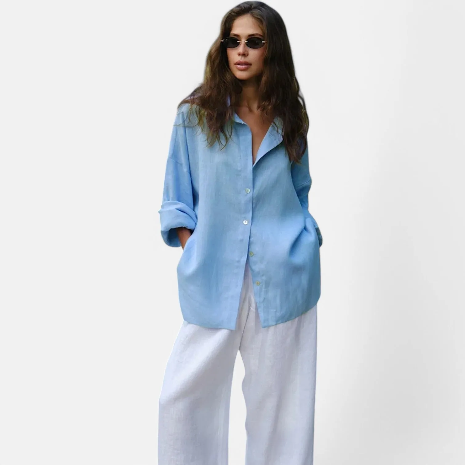 Monacogents | Linen Blend Oversize Shirt – Breezy Elegance, Effortless Chic