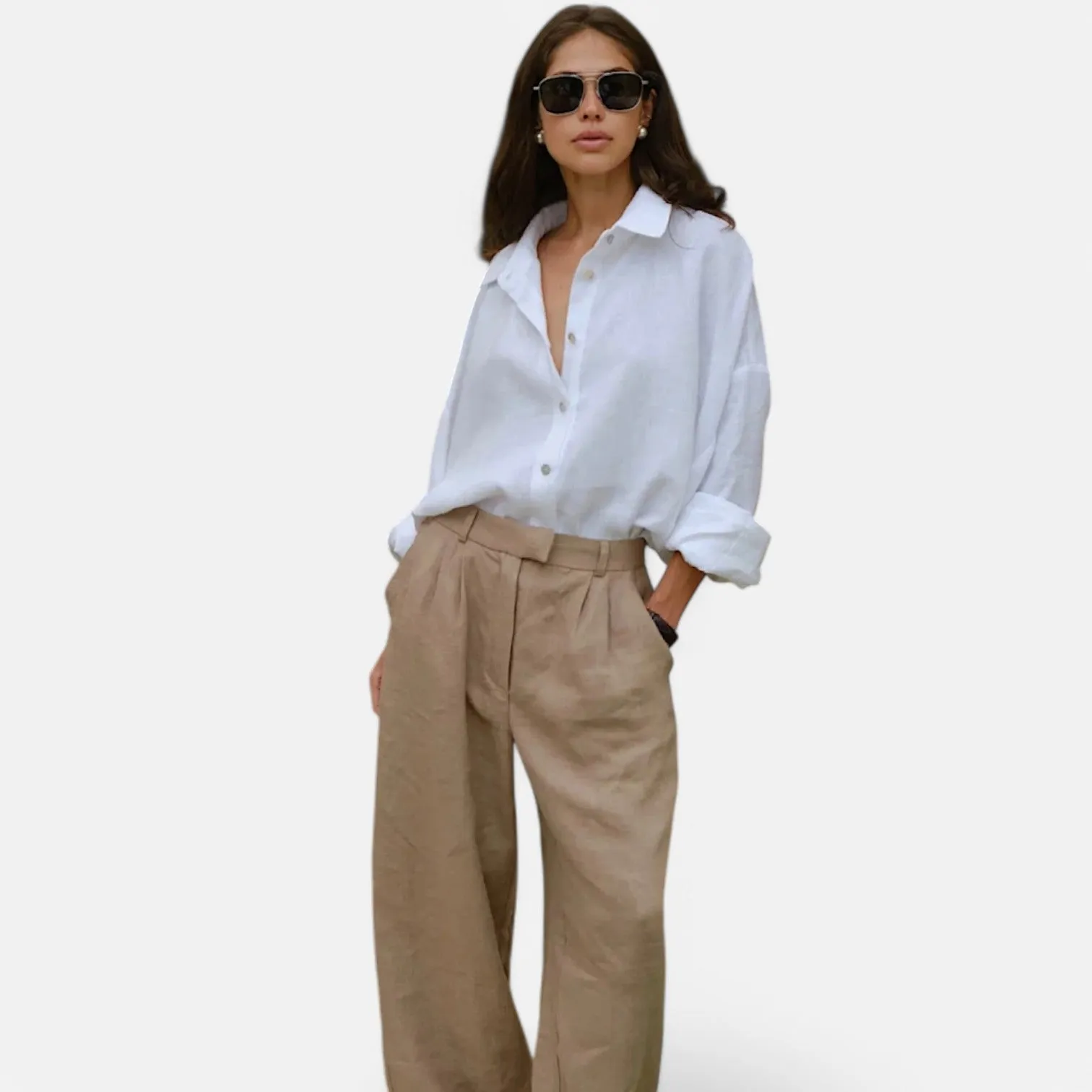 Monacogents | Linen Blend Oversize Shirt – Breezy Elegance, Effortless Chic