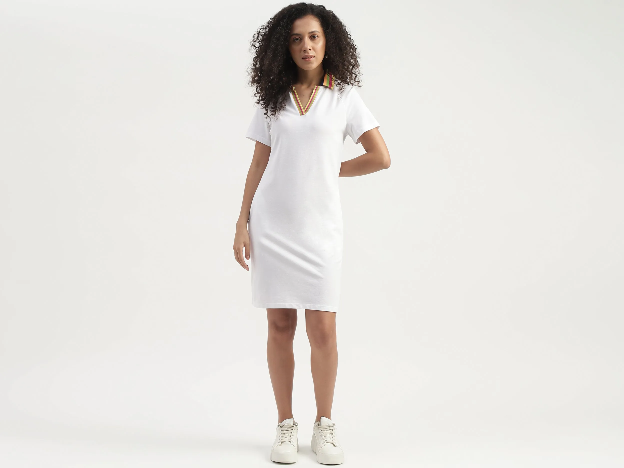 Monotone Slim Fit Polo Shirt Dress