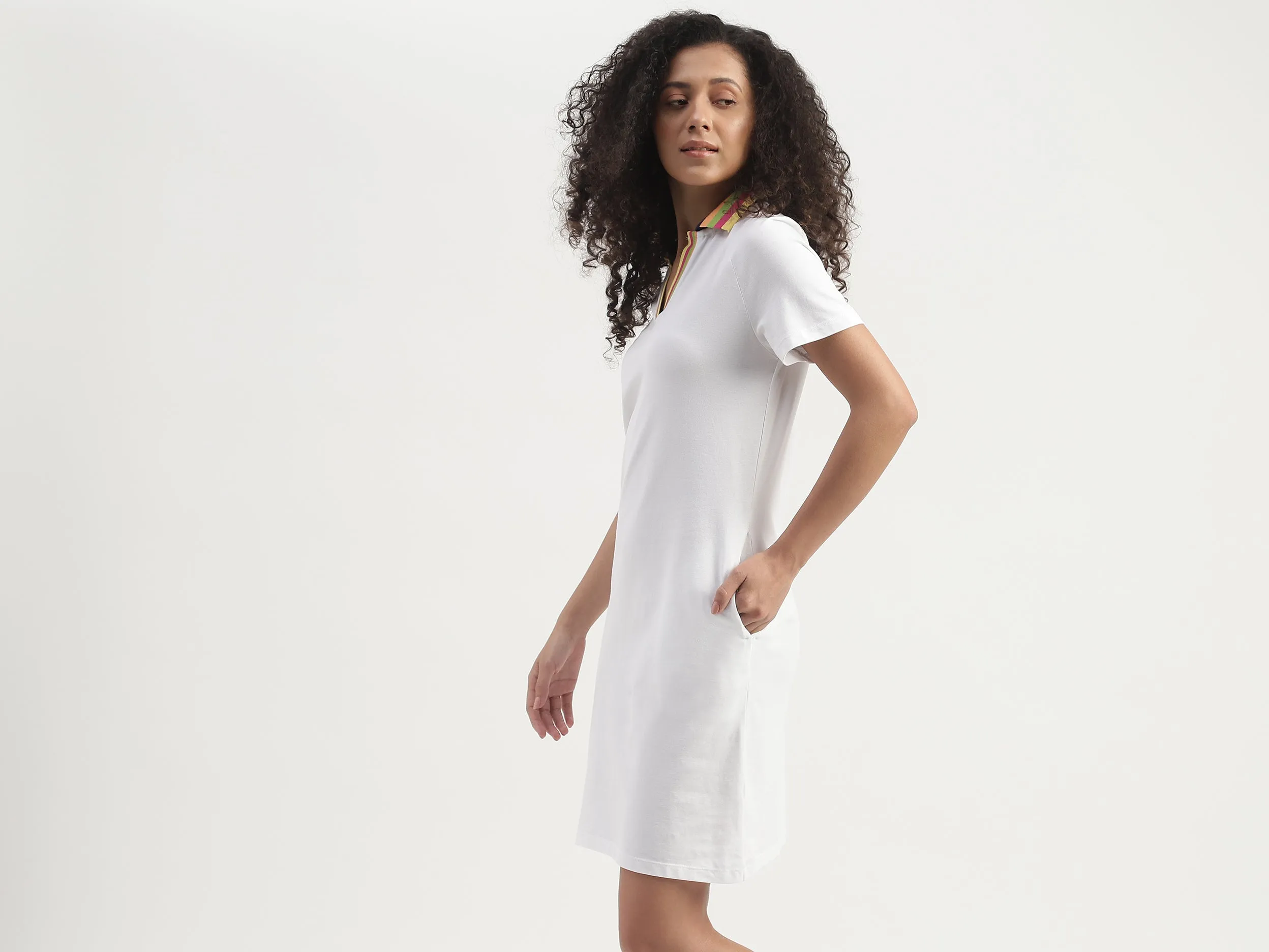 Monotone Slim Fit Polo Shirt Dress