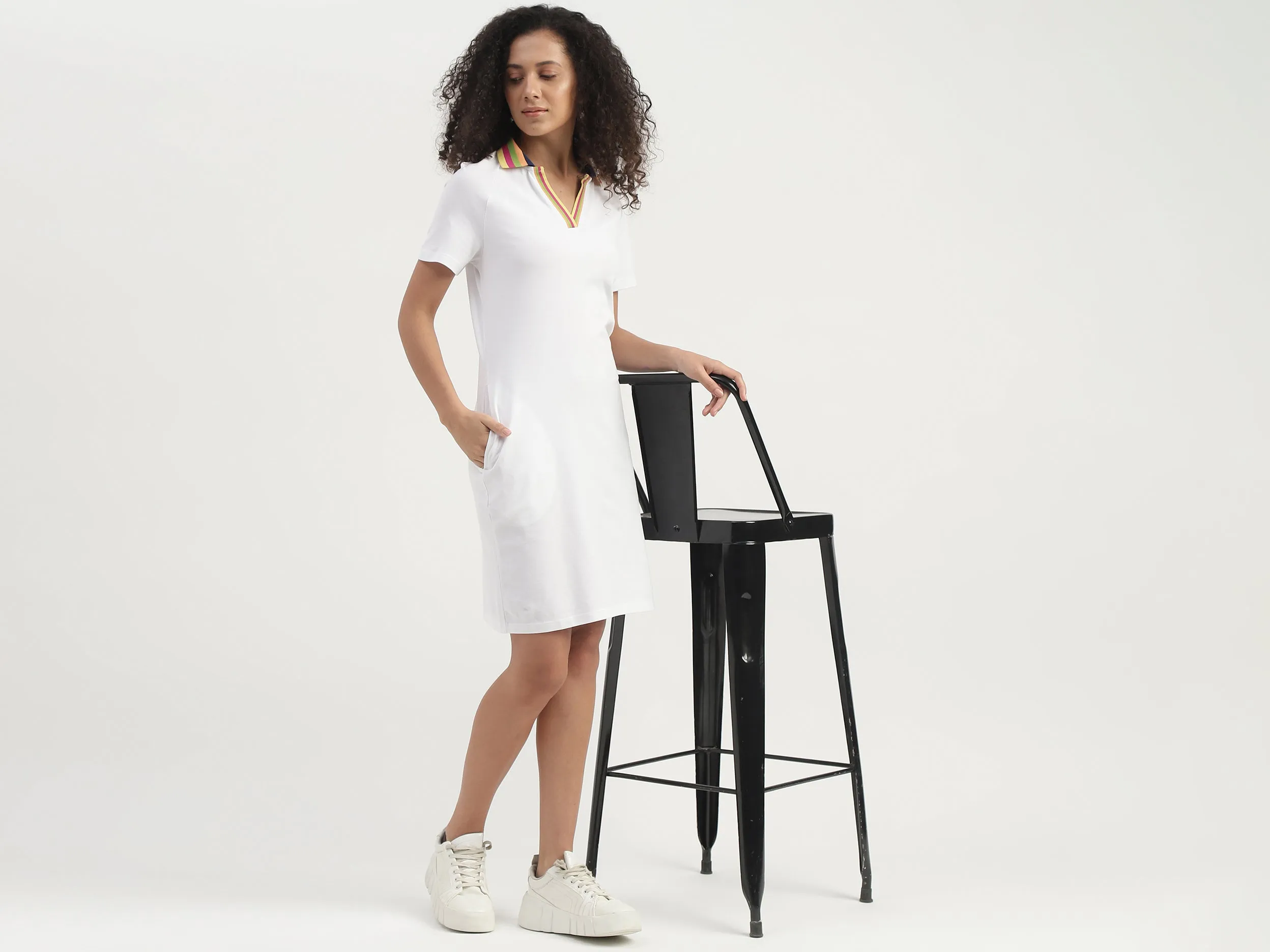 Monotone Slim Fit Polo Shirt Dress