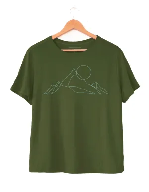 MOUNTAINS - Women's Boxy Tee in Butter Soft Cotton/Modal