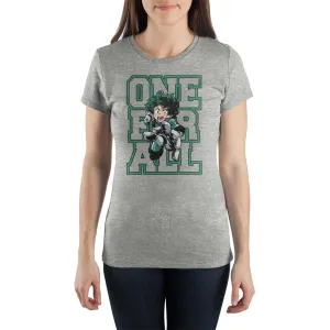 My Hero Academia One For All TShirt Juniors Graphic Tee