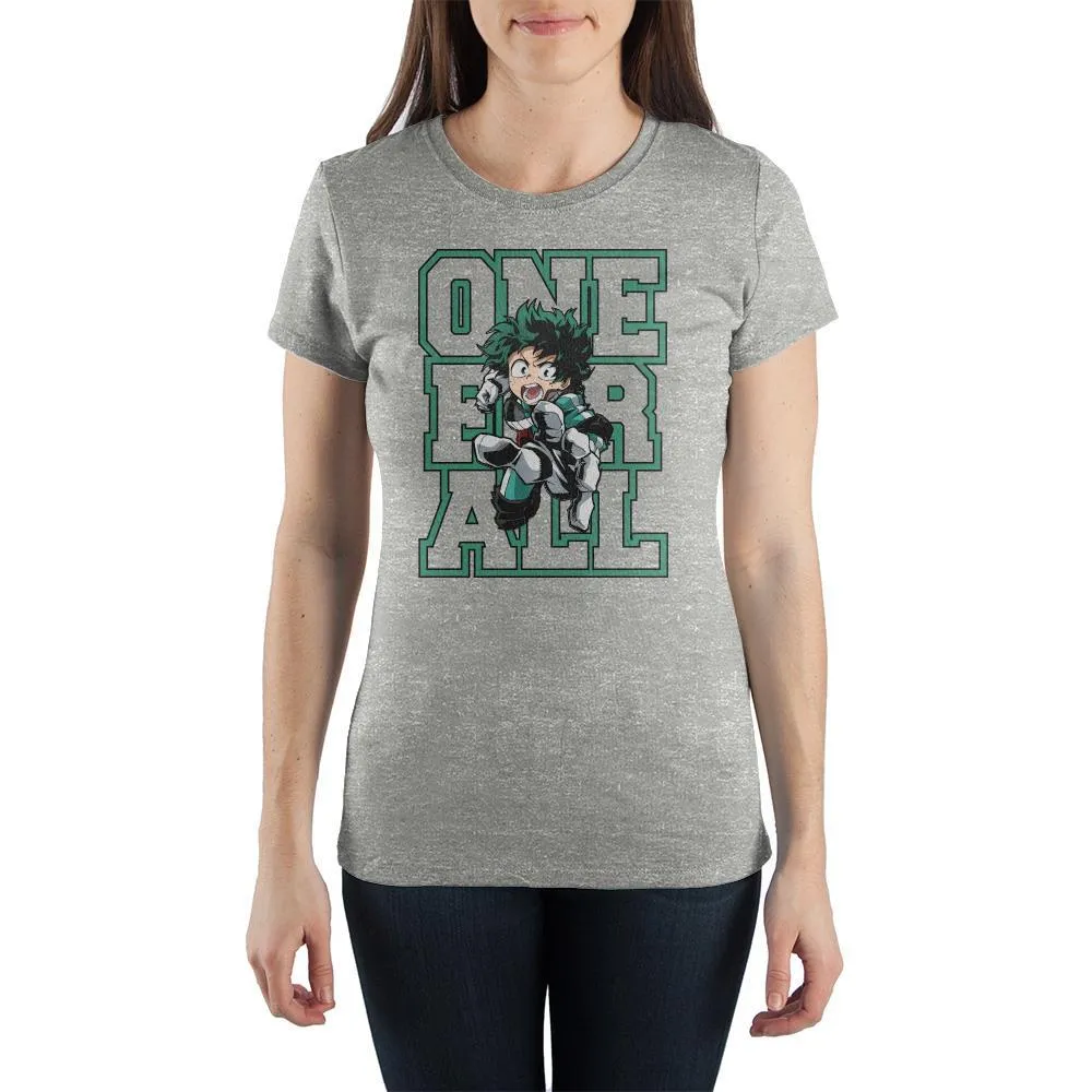My Hero Academia One For All TShirt Juniors Graphic Tee