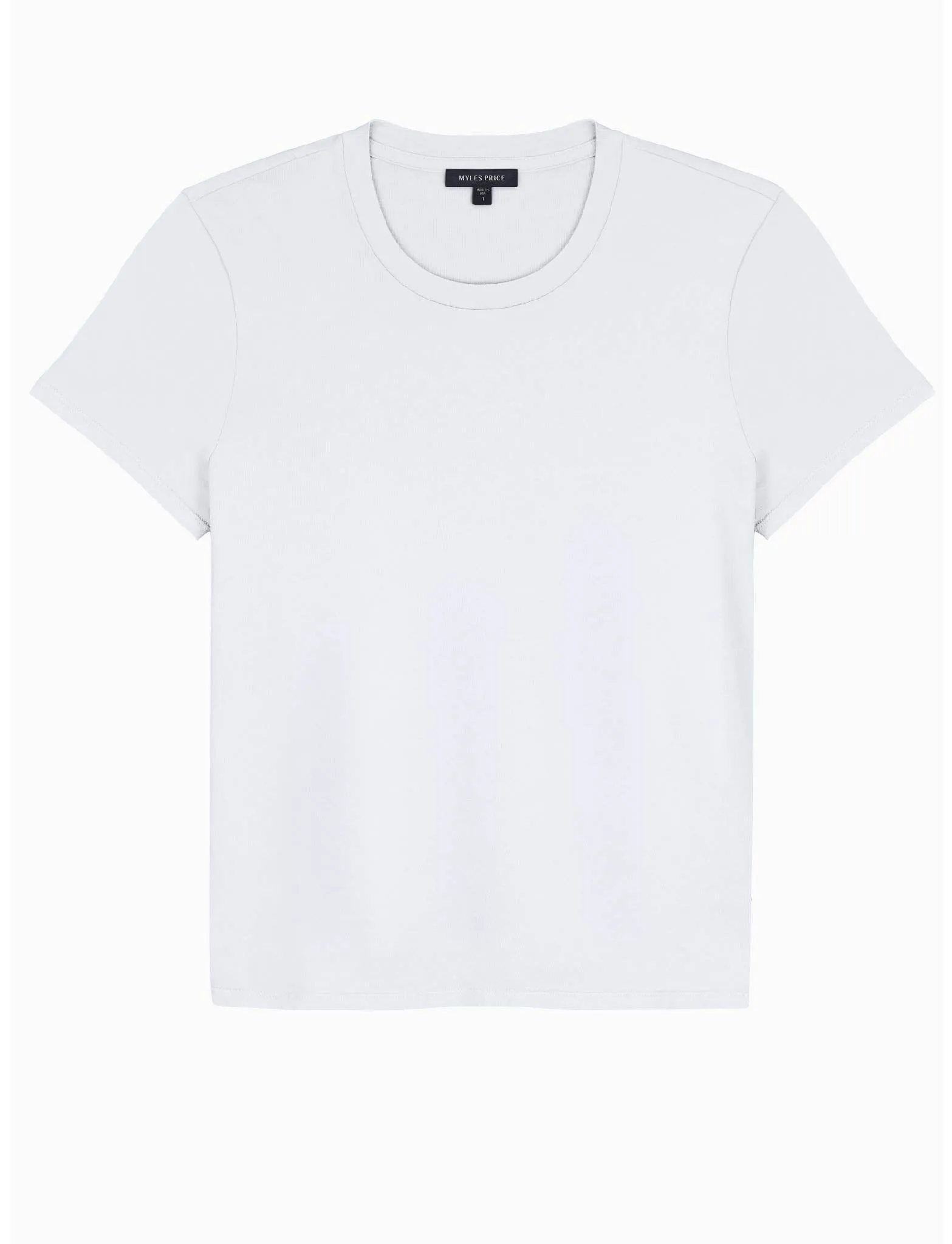 MYLES PRICE Short Sleeve Crew Neck Mini Jersey Tee in White