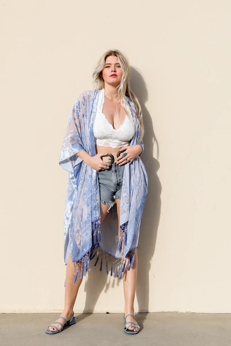 Mystic Velvet Mesh Tapestry Kimono