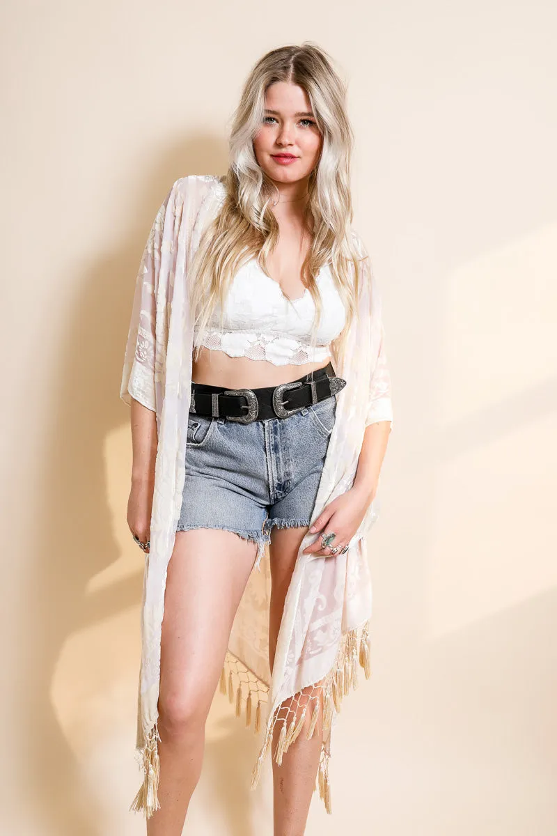 Mystic Velvet Mesh Tapestry Kimono