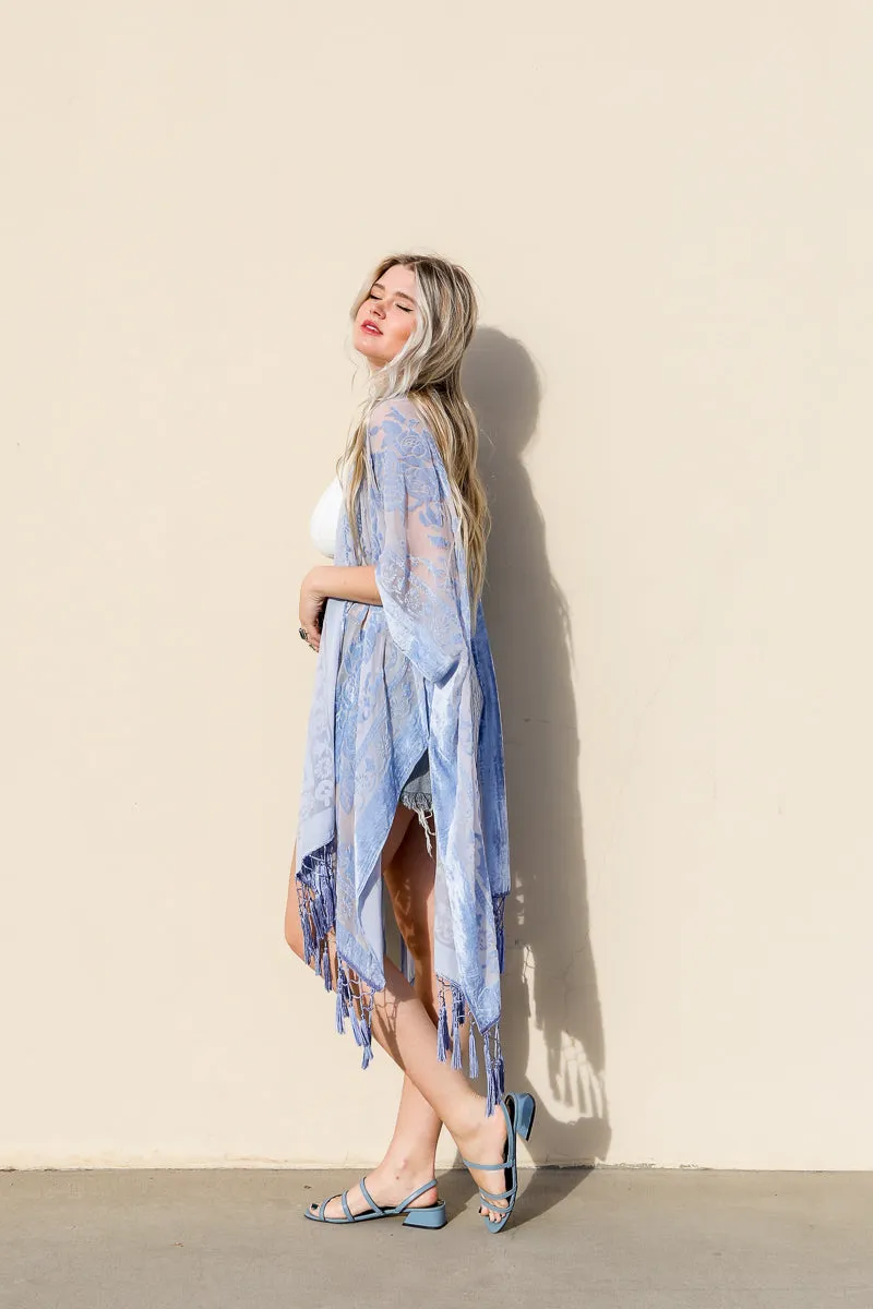 Mystic Velvet Mesh Tapestry Kimono