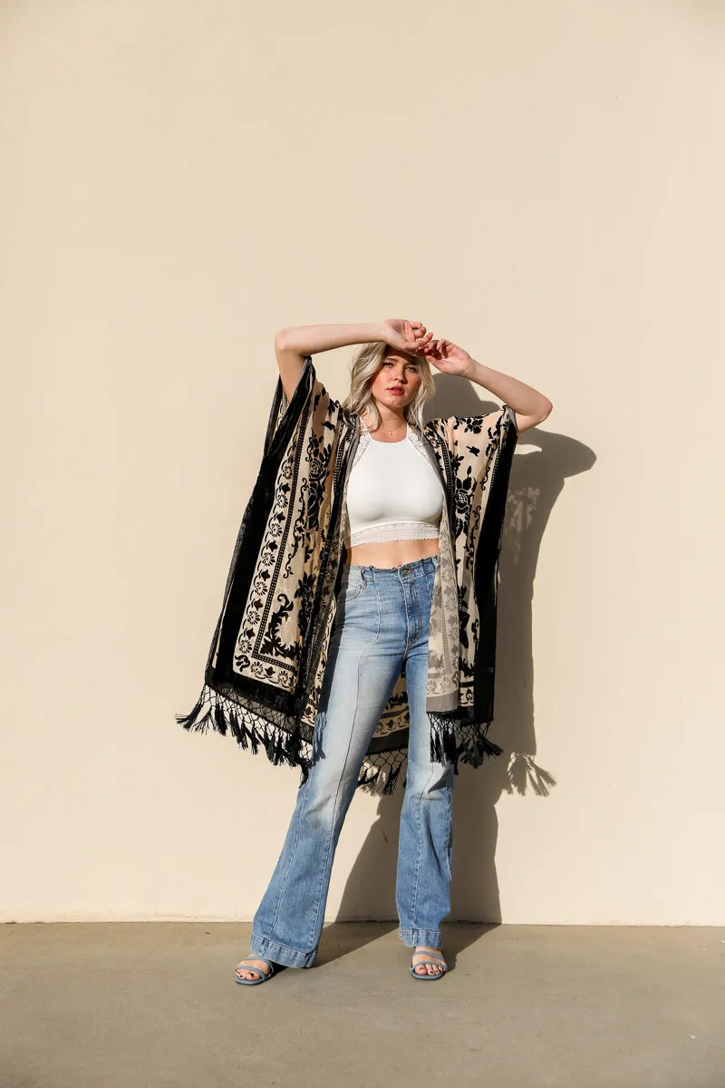 Mystic Velvet Mesh Tapestry Kimono