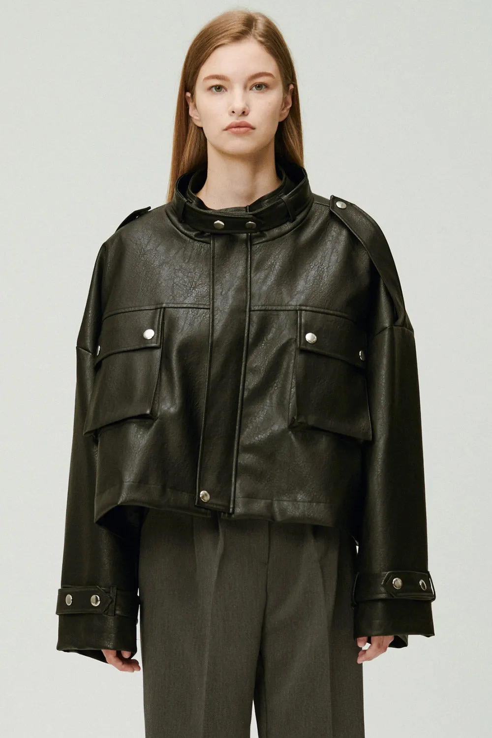 Naomi Oversized Pleather Jacket
