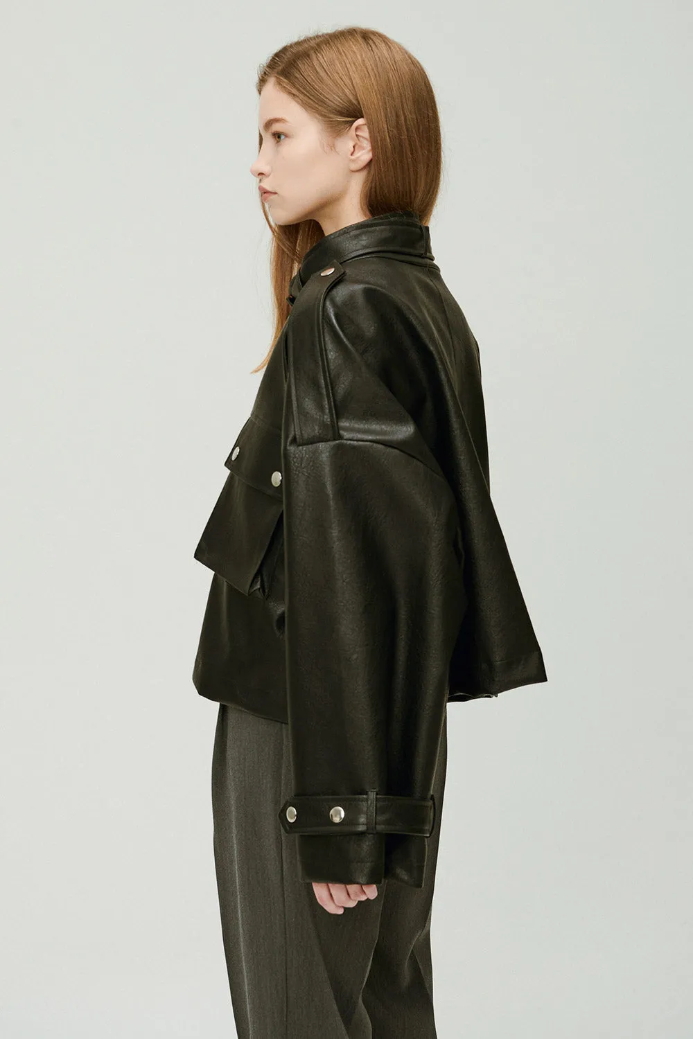 Naomi Oversized Pleather Jacket