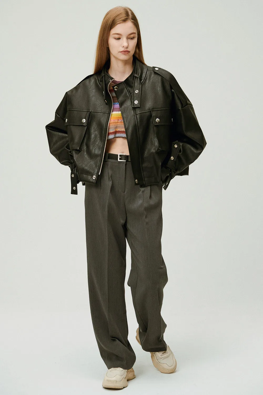 Naomi Oversized Pleather Jacket