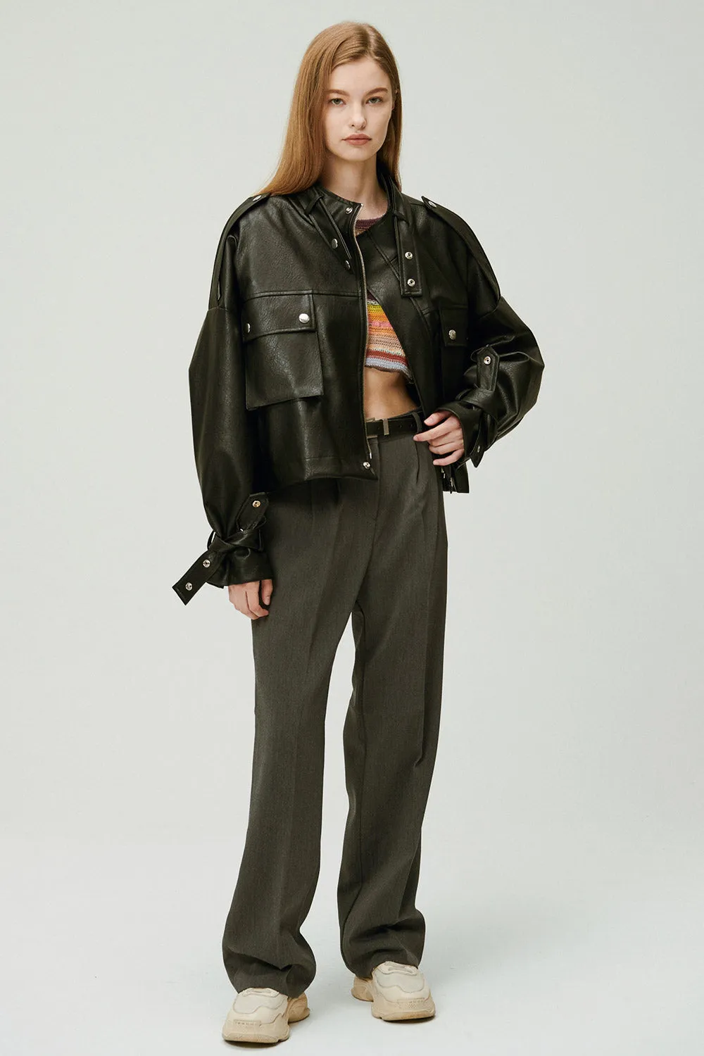 Naomi Oversized Pleather Jacket