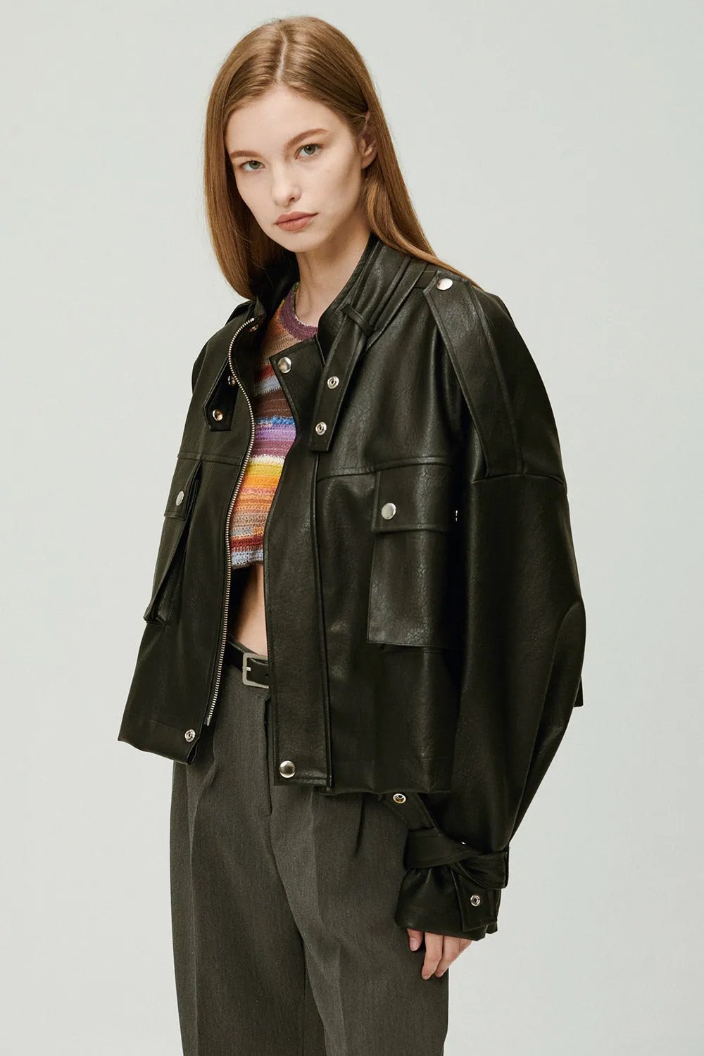 Naomi Oversized Pleather Jacket