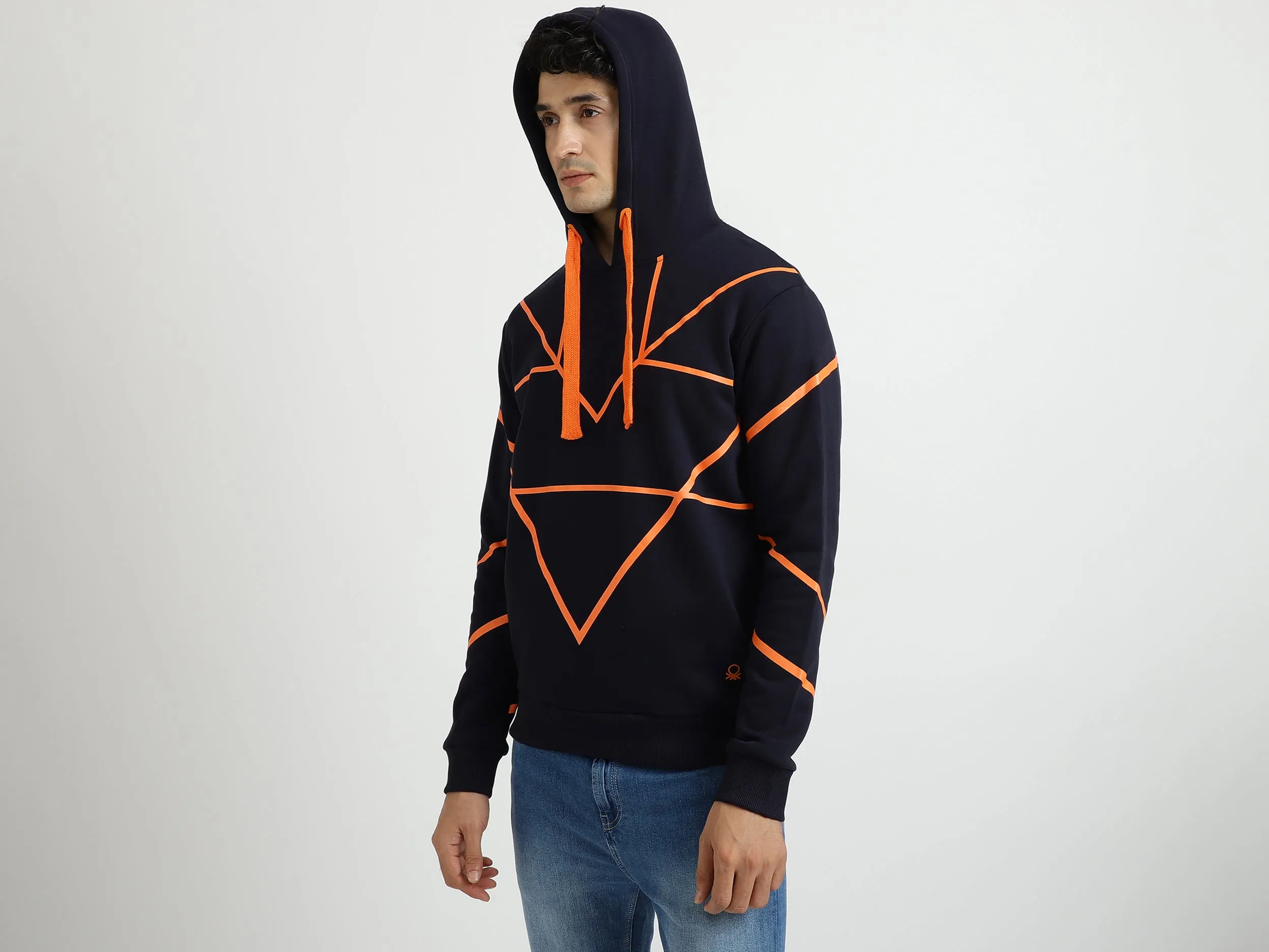 Navy Blue And Orange Sweatshirt