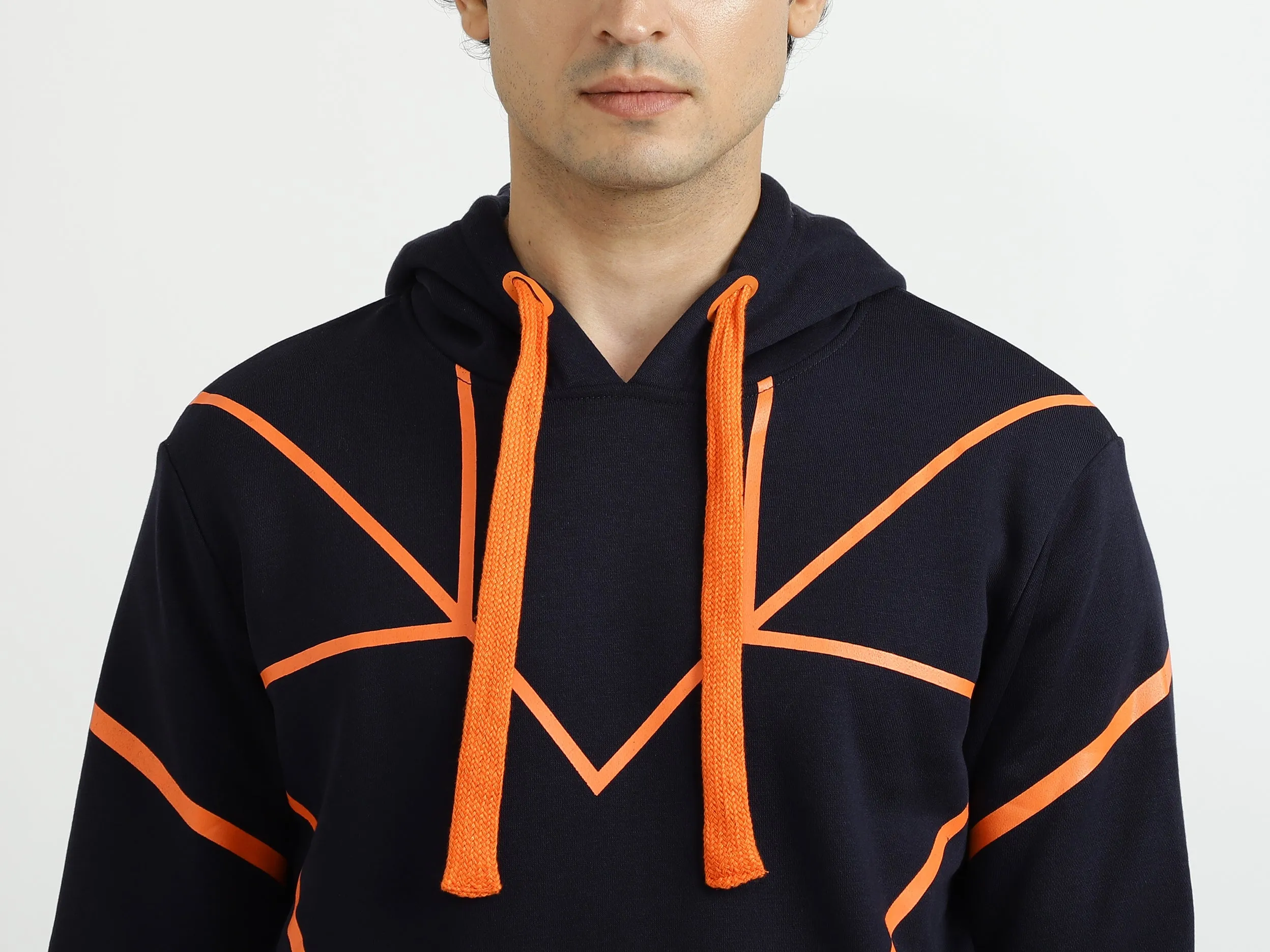 Navy Blue And Orange Sweatshirt