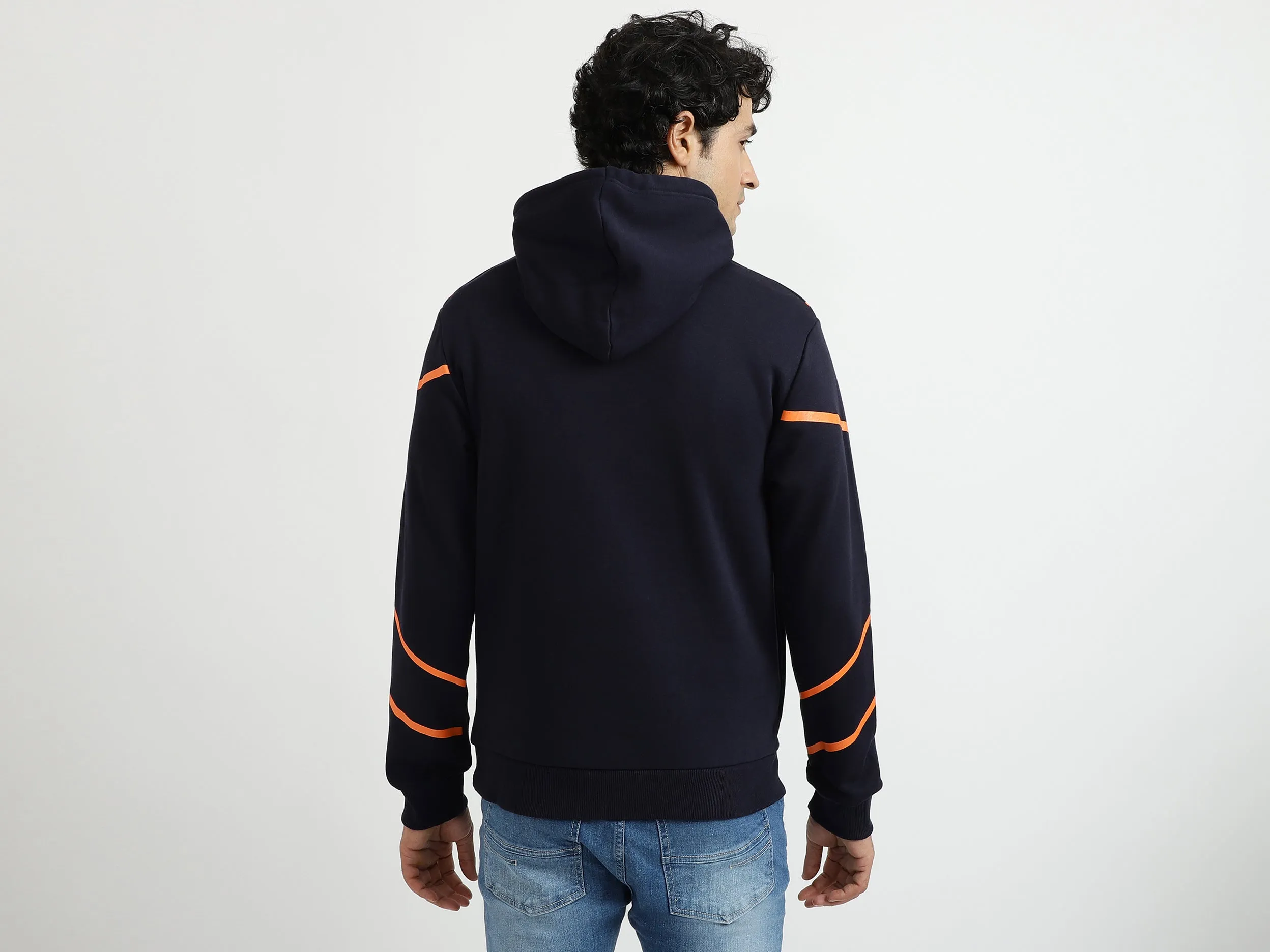 Navy Blue And Orange Sweatshirt