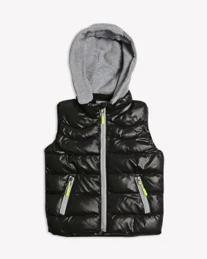 Navy Blue Sleeveless Puffer Jacket
