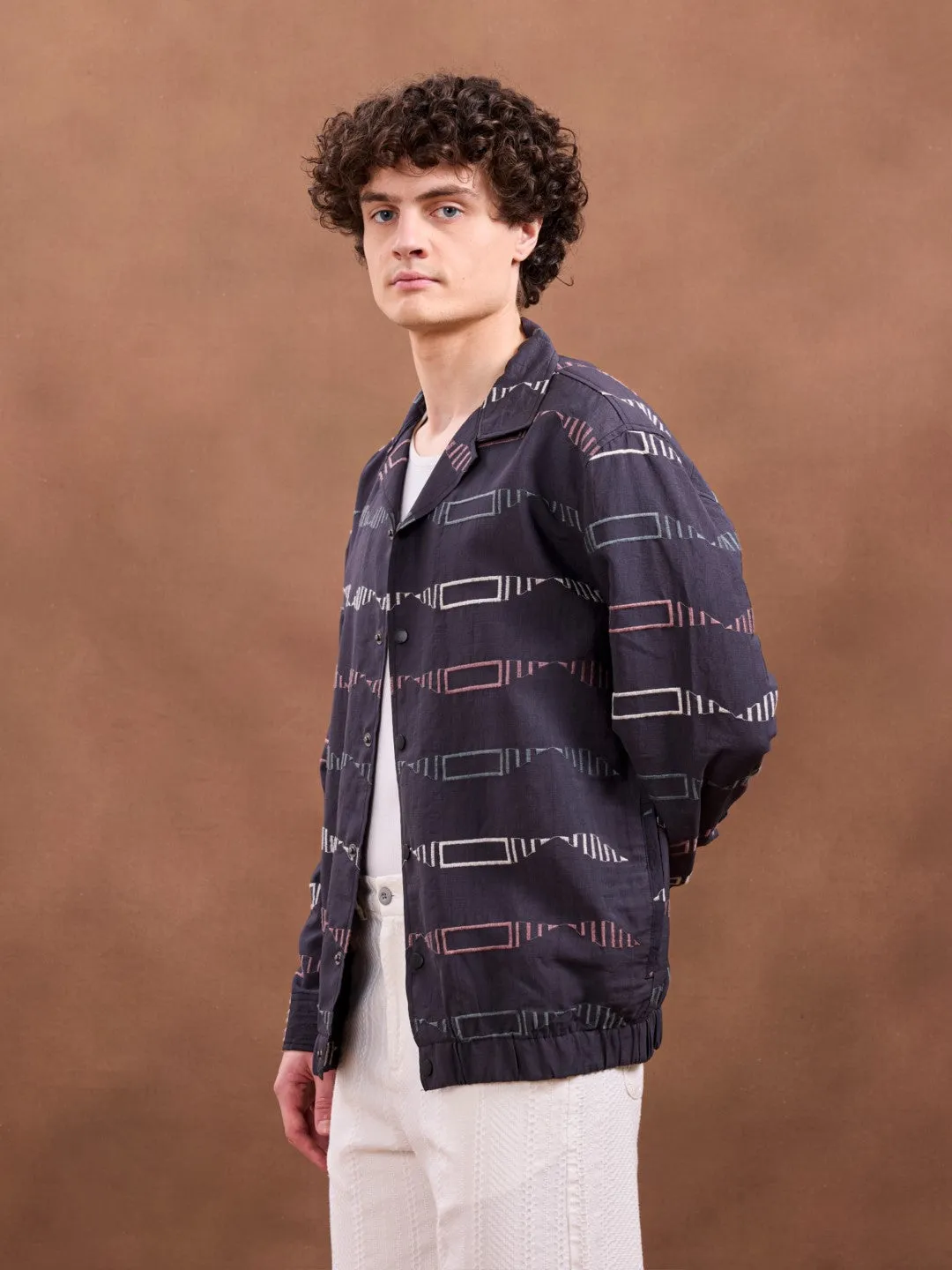 Navy Embroidery Jacket