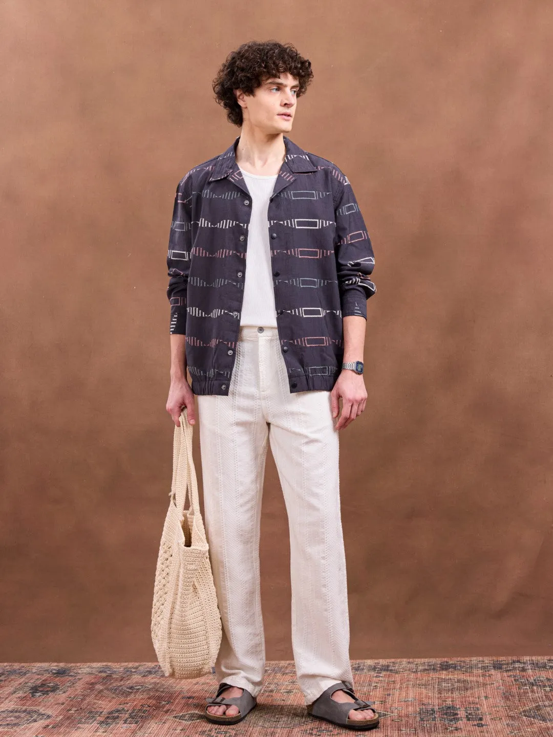 Navy Embroidery Jacket