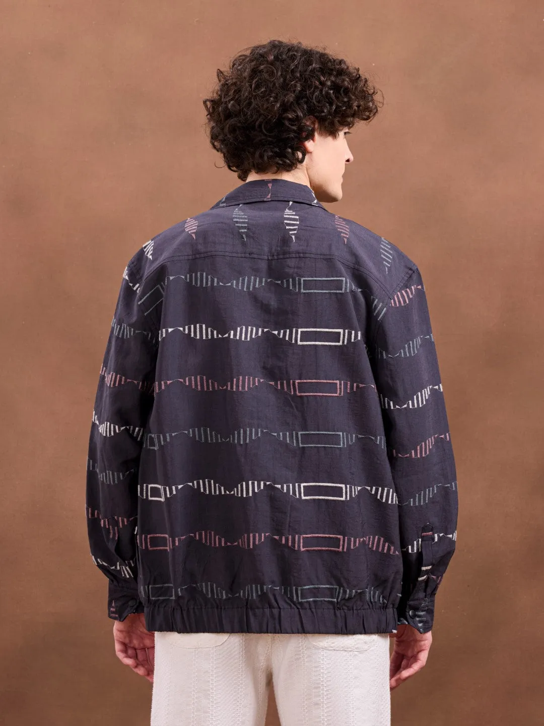 Navy Embroidery Jacket