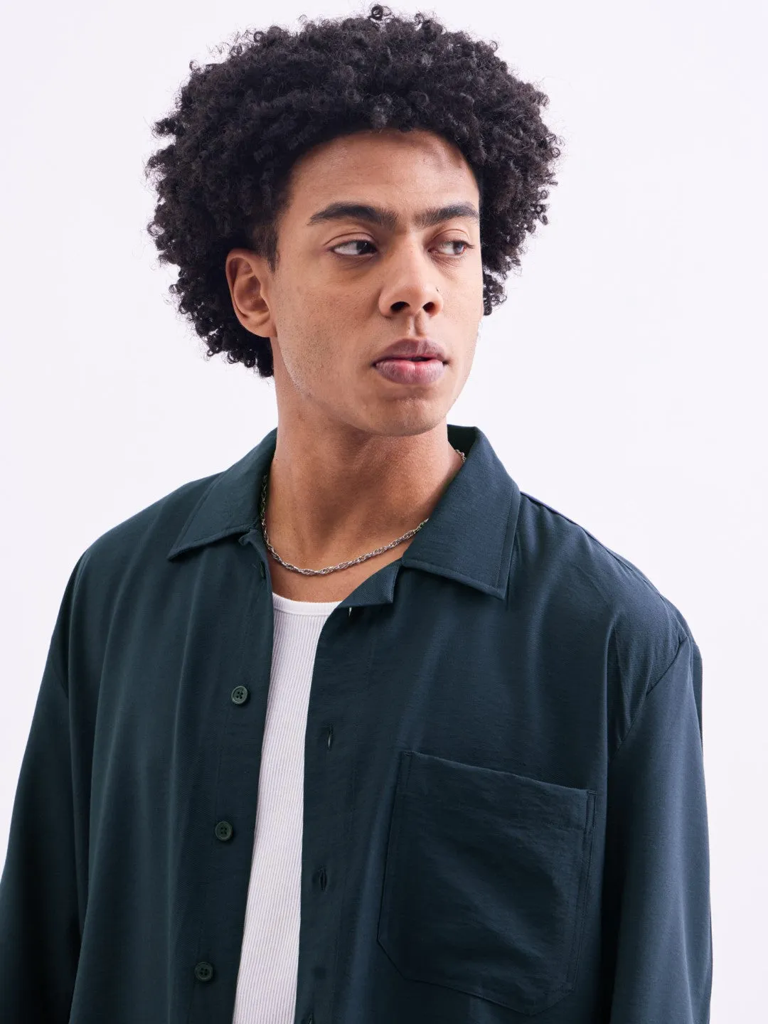 Navy Plain Summer Overshirt